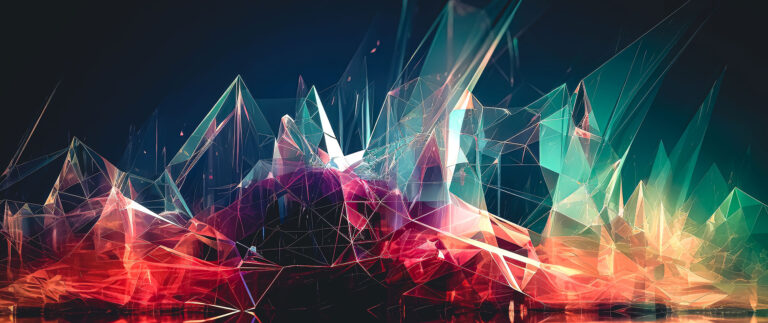 A burst of vibrant and colorful shapes. digital art illustration. generative AI.